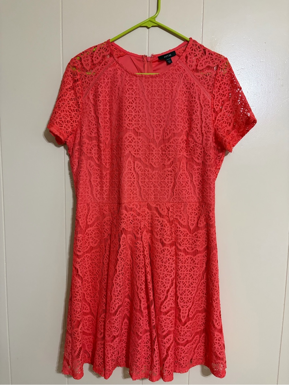 Apt. 9 Coral Lace Short Sleeve Fit & Flare Dress